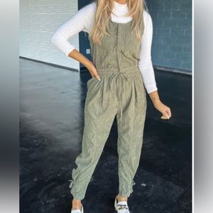 Shop K Ellis Boutique Green Corduroy Jumpsuit